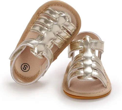 Miniatura 3 de LAFEGEN Sandalias de verano para bebés y niñas con 2 correas, suela suave, antideslizantes, zapatos de playa para bebés y niños pequeños, zapatos
