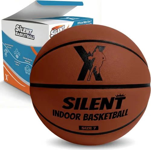 YGA Silent Basketball Size 7 (29.5"): Grooved Airless Indoor Basketball with Upgraded 95% Bounce - Ultra Quiet Basketball for Dribbling Indoor -