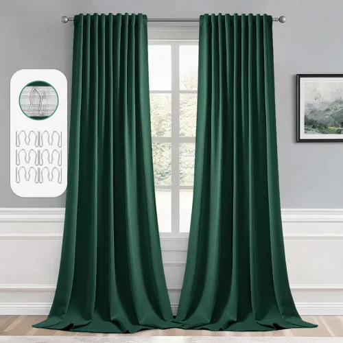 Miniatura 58 de MIULEE Cortinas opacas con pestaña trasera de 63 pulgadas de largo, juego de 2 paneles para sala de estar, dormitorio, privacidad, bolsillo