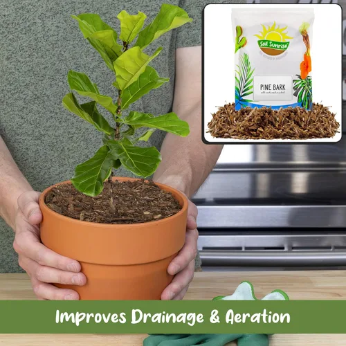 Miniatura 4 de Soil Sunrise Pepitas de mantillo de corteza de pino 100% natural (12 cuartos de galón) pequeñas astillas para jardinería en contenedores