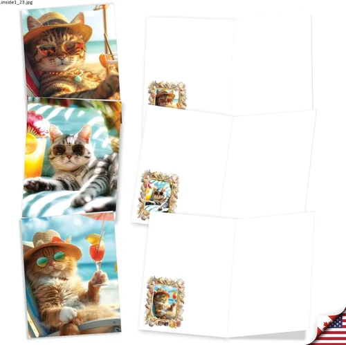 Miniatura 2 de The Best Card Company Juego de 20 tarjetas de notas en blanco surtidos para todas las ocasiones, 4 x 5.12 pulgadas con sobres para hombres, mujeres