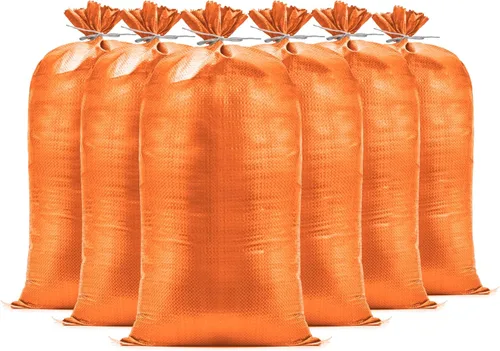 Miniatura 24 de (No fabricadas en China) Bolsas de arena resistentes para inundaciones, bolsas de arena vacías con cuerdas de amarre, protección UV 1600 horas, Verde