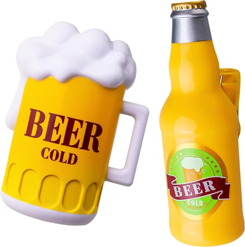 Juego de 2 clips para toallas de playa, pinzas para toallas de cerveza para sillas de playa, divertidas pinzas de ropa resistentes al viento para
