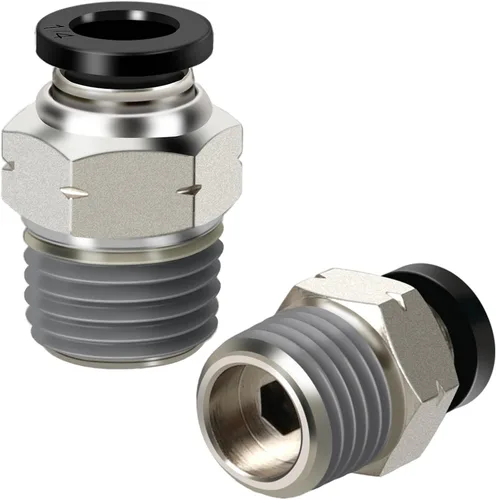 Miniatura 13 de Tubo neumático macho recto de 5/16 pulgadas OD x 1/4 pulgadas NPT Push para conectar accesorios modo PC5/16xN02 (paquete de 2)