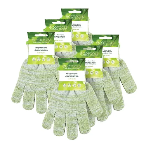 Miniatura 11 de EcoTools Guantes de baño y ducha de carbón, guantes exfoliantes que eliminan la piel muerta y limpian todo el cuerpo, guantes de baño con carbón