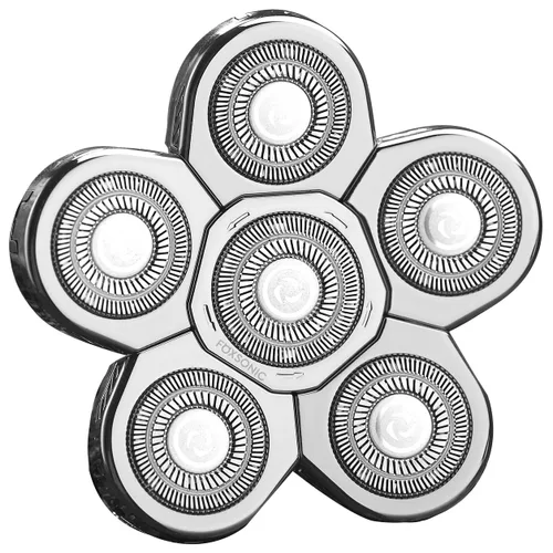 Miniatura 9 de Silvery - Cabezal de repuesto para afeitadora eléctrica para hombre, cabeza de repuesto de 6 cuchillas de repuesto para afeitadora calva Tono plata