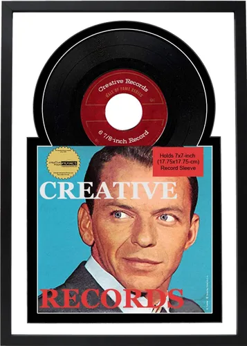 Miniatura 16 de Creative Picture Frames Marco de disco individual de vinilo de 7 pulgadas con doble paspartú negro y negro de 6 7/8 pulgadas y cubierta de 7 x 7