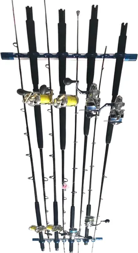 Miniatura 2 de Rush Creek Creations Fishing Rod Holder, Garage Organization and Wall Storage, for Reels, Gear and Accessories (Vertical/Horizontal Rack)