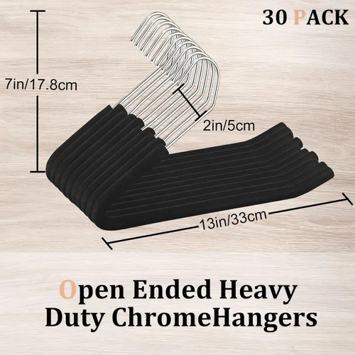 Miniatura 2 de Perchas acolchadas para pantalones con extremos abiertos, antideslizantes, con revestimiento de esponja de espuma, para hombres y mujeres, chapado