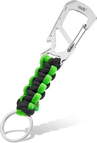 Miniatura 13 de KeyUnity KC00 Llavero de mosquetón de paracord, cordón de paracaídas 550 Multiherramienta para exteriores, mochilas, hombres y mujeres