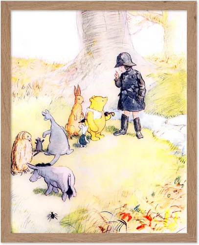 Miniatura 49 de Poster Master Póster de ilustración vintage, impresión de paisaje retro, regalo para bebé, niño, mapa de madera de 100 acres, oso, cerdo, animal