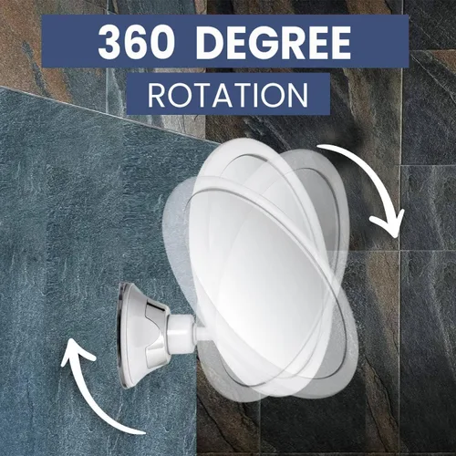 Miniatura 4 de MIRRORVANA Espejo de ducha redondo con aumento de 3X para afeitar sin empañar con ventosa fuerte y adhesiva, superficie irrompible y giro de 360°