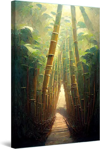 Miniatura 16 de Startonight Lienzo decorativo abstracto para pared, pintura del árbol de la vida amarillo, impresión grande estirada, moderna para dormitorio o sala