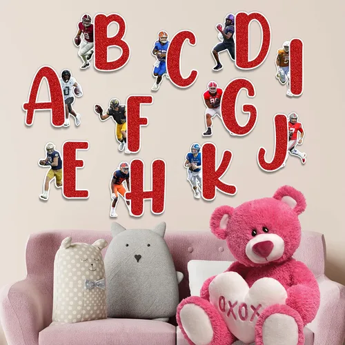 Miniatura 2 de Seyal® Adhesivo de pared con alfabeto de fútbol americano A-Z