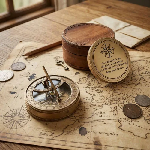 Miniatura 2 de Compass Gift for Mom/Dad, Vintage Pocket Compass Engraved with Go Confidently Customized Gifts for Women/Men, Baptism 2026 Communion Christian