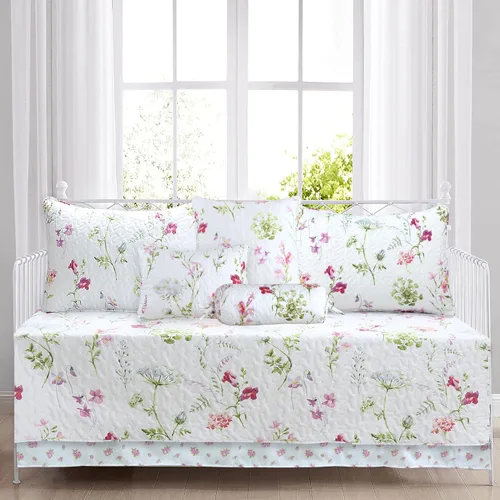 Miniatura 11 de Cozy Line Home Fashions - Juego de ropa de cama, colcha reversible con dulce estampado floral durazno y rosa claro en 3D con parches reales 100 %