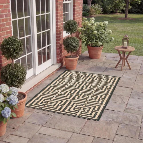 Miniatura 17 de SAFAVIEH Courtyard Collection CY6937 - Alfombra decorativa para interiores y exteriores, impermeable, fácil de limpiar, 2 pies 3 pulgadas x 6 pies 7
