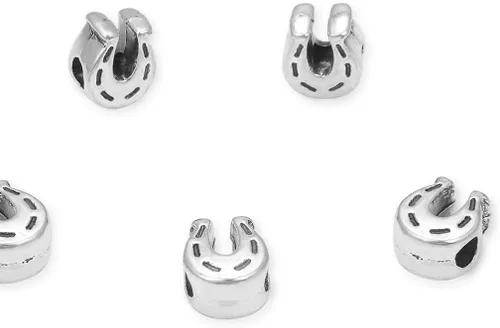 Miniatura 9 de 20 cuentas sueltas de fresa con agujero grande (agujero de 0.177 in) espaciador de metal plateado antiguo para manualidades de joyería MEC-F5