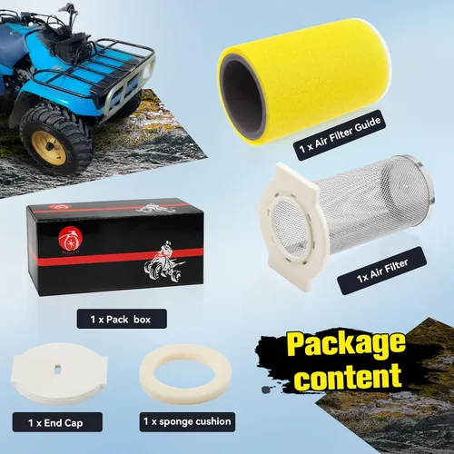 Miniatura 8 de Kit de filtro de aire, guía y tapa final para Yamaha Big Bear 350 Moto-4 250 350 Timberwolf 250 YFB250 1987-2000 Kodiak 400 YFM400FW 1993-1999