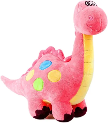 Miniatura 3 de Marsjoy Juguete de peluche de dinosaurio rosa de 14 pulgadas, animal de peluche de dinosaurio, juguete de dinosaurio para bebés, niñas y niños