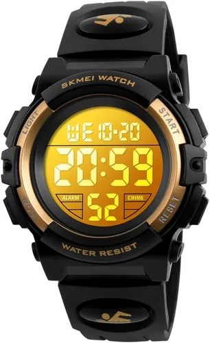 Reloj digital deportivo impermeable para niños, reloj despertador de 1224 H, cronómetro, calendario de 3 a 15 años, reloj de pulsera para niños y