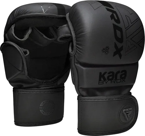 Miniatura 12 de Guantes RDX MMA para artes marciales, boxeo, entrenamiento de combate, guantes híbridos de palma abierta para hombres y mujeres, cuero maya hide