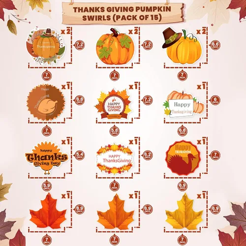 Miniatura 6 de KatchOn, Remolinos colgantes de Acción de Gracias, paquete de 30, remolinos de otoño para decoraciones de otoño para el aula, paquete de 30,