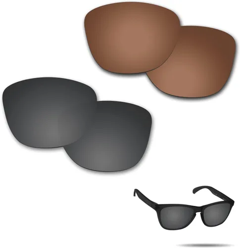 Lentes polarizadas de repuesto para gafas de sol Oakley Frogskins(OO9013) con revestimiento antiarañazos, agua salada y polvo (negro sigiloso y