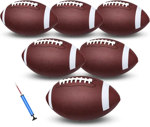 Miniatura 9 de jiaonun Youth Size 6/Official Size 9 Footballs Bulk, Inflatable with Pump for Youth, Junior, Adult, College, High School, Regulation Size Football