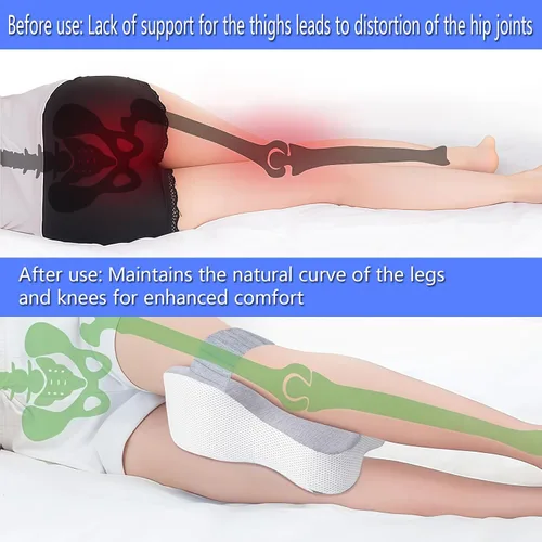 Miniatura 4 de Almohada ergonómica de espuma viscoelástica para adultos con correa ajustable, cojín grande para aliviar el dolor de ciática, soporte de cadera