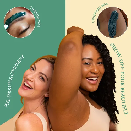 Miniatura 4 de Maxpearl Perlas de Cera Dura, 300g Granos de Cera para Depilación para Bikini Brasileño, Cara, Cejas, Axilas, Brazos, Pecho, Espalda, Piernas, Verde