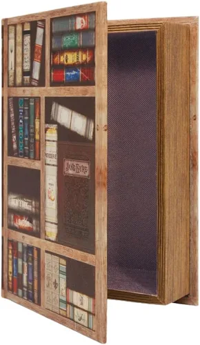Miniatura 18 de PACOLO Cajas decorativas para libros, cubierta de madera sintética para guardar joyas ocultas, dinero y dinero en efectivo (As de corazones)