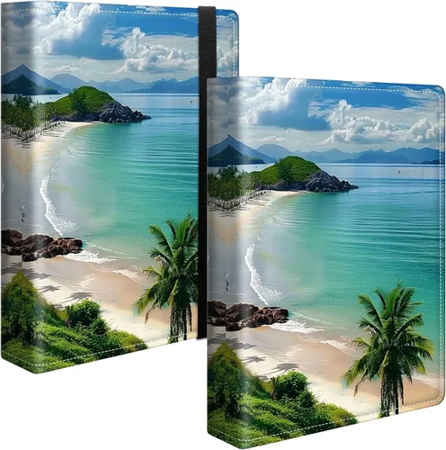 Miniatura 36 de Álbum de fotos de playa de 4 x 6 pulgadas, 120 bolsillos con banda elástica fuerte, mini carpeta protectora de hojas de álbumes pequeños para fotos