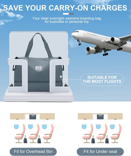 Miniatura 2 de Bolsa de viaje para mujer, bolsa deportiva para gimnasio, E2-JewelBlue
