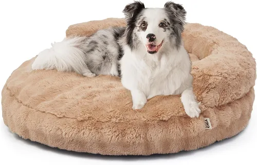 Miniatura 28 de EHEYCIGA Sofá cama suave para gatos de interior, cama extra pequeña esponjosa para perros con funda extraíble lavable, sofá para mascotas, Camello