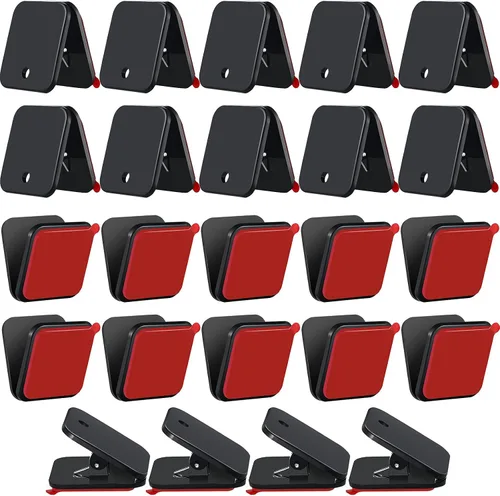 Miniatura 10 de Clips de pared autoadhesivos para cortina de ducha, clips de fotos para colgar banderas de papel, resorte de doble cara para profesores, póster