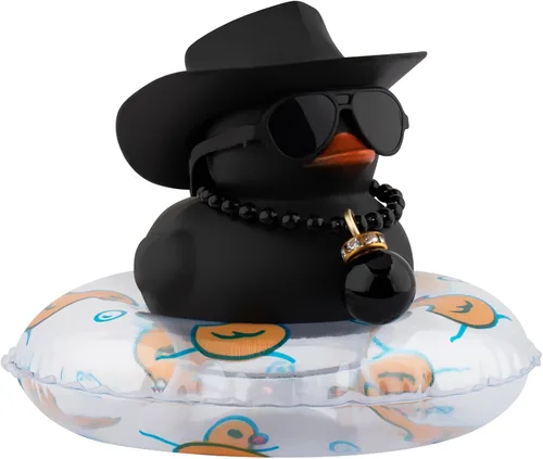 Miniatura 9 de wonuu Accesorios rosas para automóvil, sombrero de vaquero, patos de goma, decoración de tablero de automóvil, patos de goma, accesorios rosados