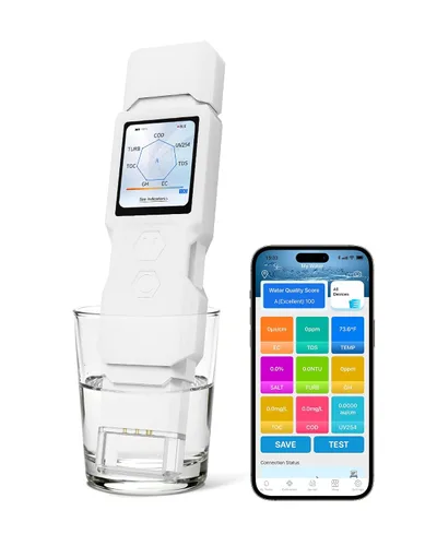 Miniatura 9 de Probador de agua inteligente 6 en 1 para agua potable con monitoreo de aplicación, kit de prueba digital de agua para medidor TDS, EC, temperatura