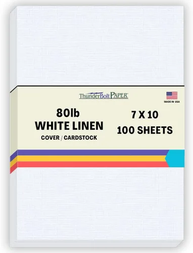 Miniatura 14 de 100 hojas de papel de cubierta de lino blanco brillante 80# – 4.5 x 6.5 pulgadas, invitación 1/2 pulgada más pequeña que 5 x 7 – peso de tarjeta