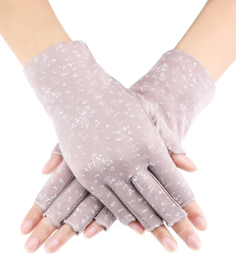 Miniatura 12 de Maxdot Guantes sin dedos para mujer, con protección solar, guantes de conducción de verano, antideslizantes, con protección UV, para exteriores