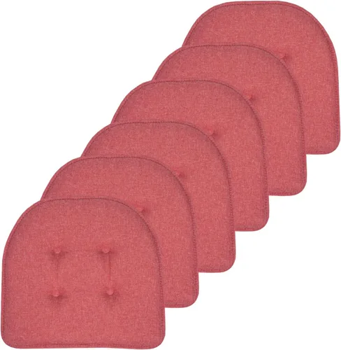 Miniatura 104 de Sweet Home Collection - Cojín de espuma viscoelástica para silla con capitoné, antideslizante, parte trasera de goma, en forma de U, 17 x 16 Piel