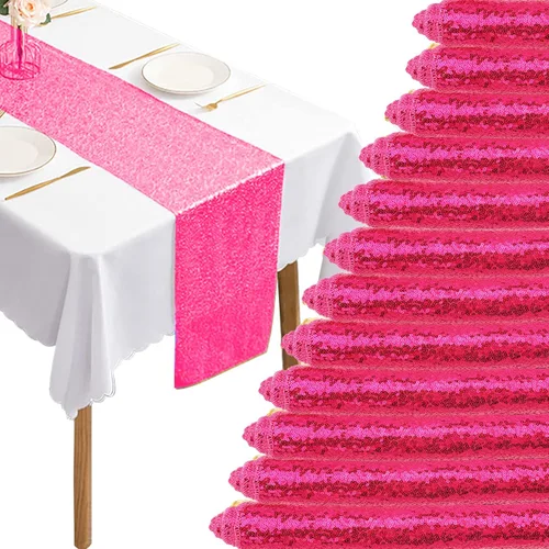 Miniatura 17 de 12 Paquetes de Caminos de Mesa con Lentejuelas Brillantes para Comedor para Cumpleaños, Bodas, Compromisos, Nupciales, Baby Shower, Despedida