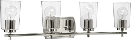 Miniatura 17 de Progress Lighting Adley Collection - Lámpara de tocador de baño tradicional con 3 luces, de cristal transparente, color negro mate, 7-5/8 x 23 Mate