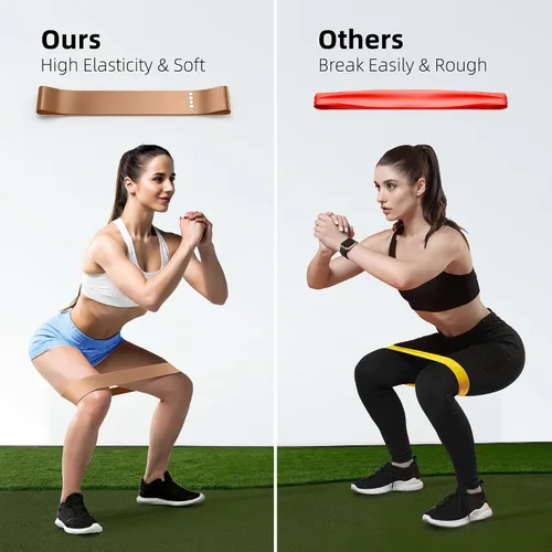 Miniatura 4 de Resistance Bands for Working Out, 5-Pack Elastic Exercise Bands for Strength Training, Stretching, Workout; Home Gym Equipment for Women Men