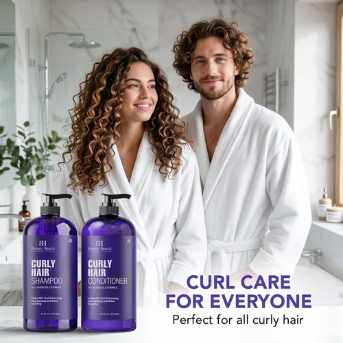 Miniatura 6 de Botanic Hearth Juego de champú y acondicionador para cabello rizado para cabello rizado Desenreda, define y mejora los rizos Con aceite