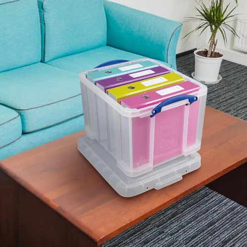Miniatura 6 de Really Useful Box - Contenedores de almacenamiento de 32 litros con tapa de cierre y asas de cierre de clip para la organización de almacenamiento