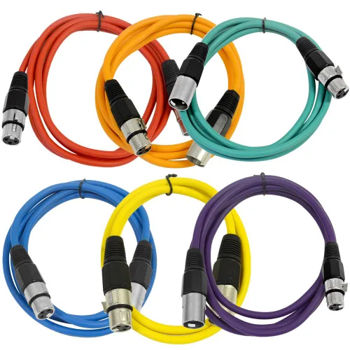 Miniatura 31 de Seismic Audio SAXLX-2Brown-Paquete de 6 cables de conexión XLR de 2 pies marrones - Cables de micrófono - Cables XLR macho a hembra - 2 pies