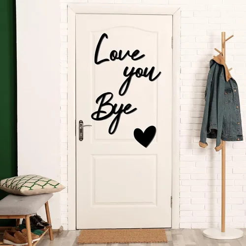 Miniatura 8 de Letrero con texto en inglés "Love You Bye", decoración de madera sobre la puerta, calcomanías de decoración para el día de San Valentín, calcomanías