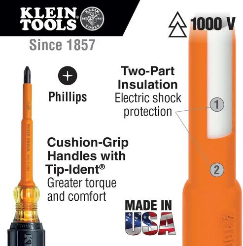 Miniatura 2 de Klein Tools 33527 Kit de herramientas aisladas de uso general, 1000 voltios, viene en estuche personalizado con cerradura de 3 paletas, 22 piezas