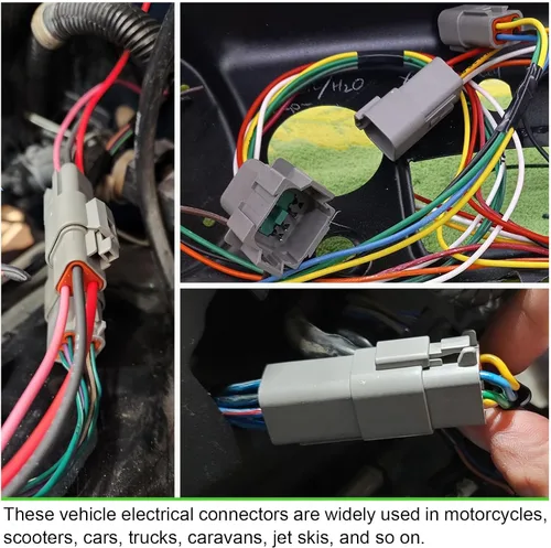 Miniatura 7 de Kit de Conectores Deutsch de 2 Pines 10 Juegos, Kit de Conector DT Gris, Conectores de Cable Impermeables para Automóviles de 2 Pines, Kit